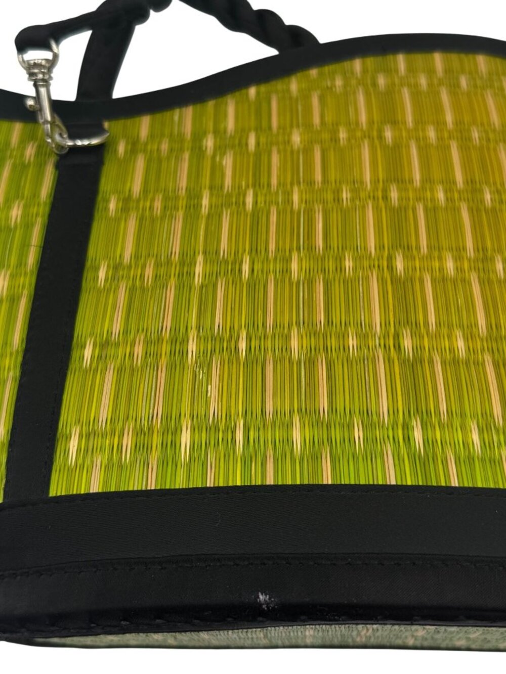 Baskets of Cambodia Kiri Wave Shoulder Bag Purse Medium Green Woven 2032 - Picture 8 of 15